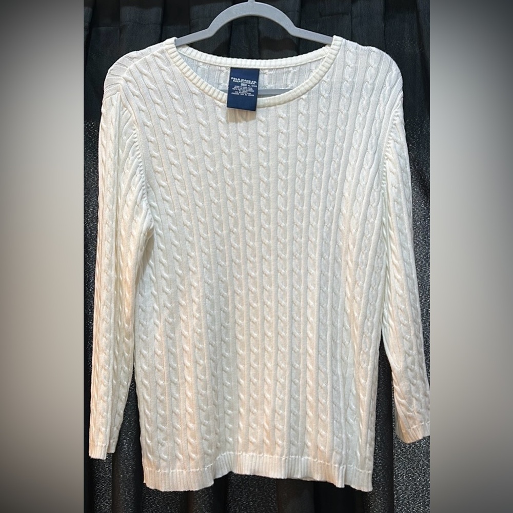 Polo Jeans Company Ralph Lauren white cable knit sweater size XL